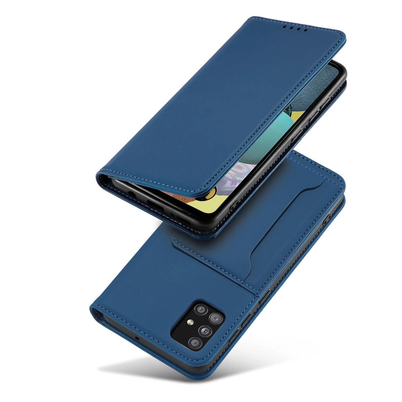 Magnetinis kortelių dėklas Samsung Galaxy A13 5G dėklas su kortelių laikikliu mėlynas - Image 4