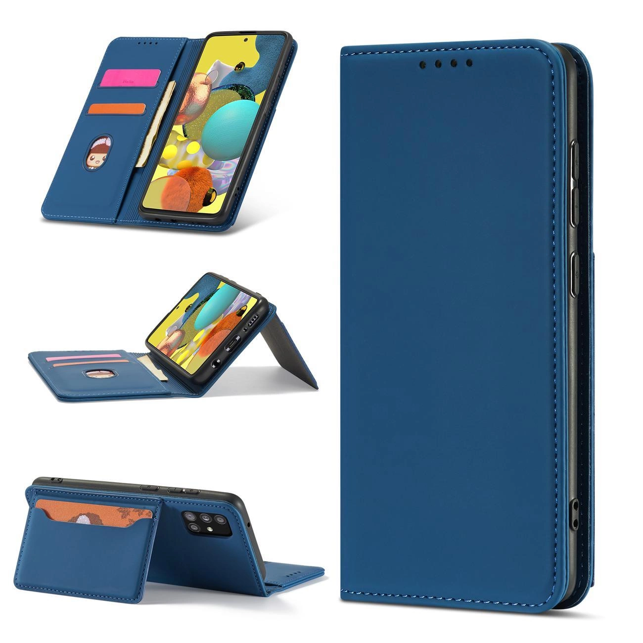 Magnetinis kortelių dėklas Samsung Galaxy A13 5G dėklas su kortelių laikikliu mėlynas - Image 5