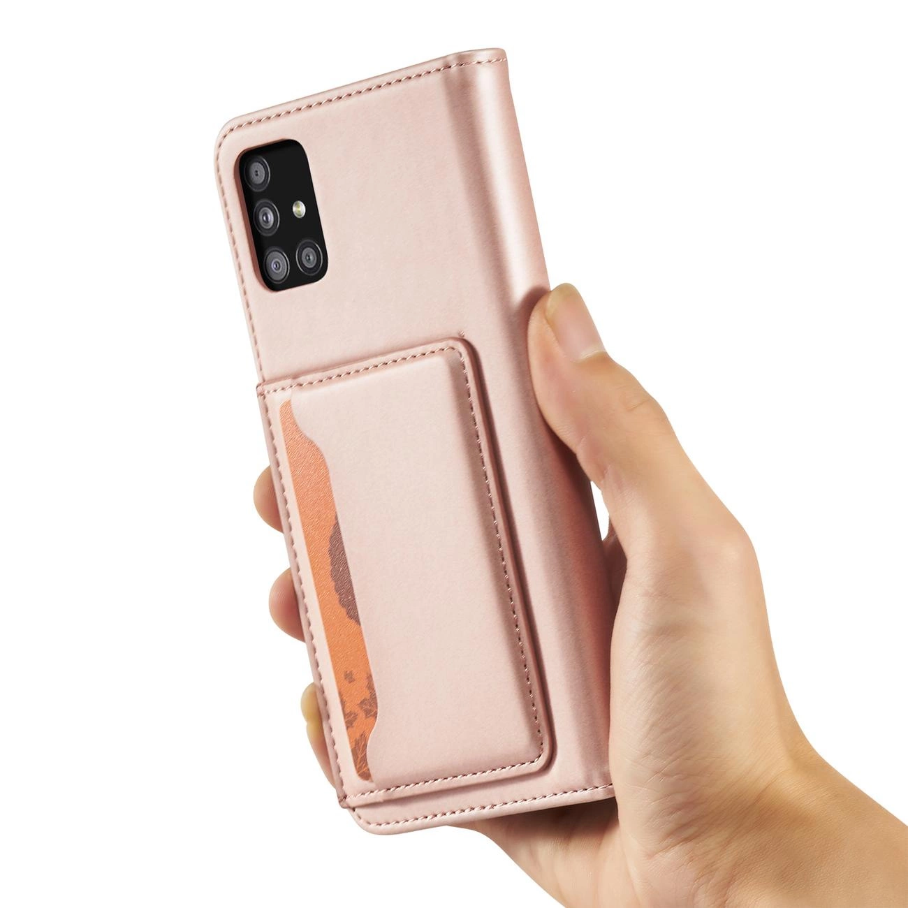 Magnetinis kortelių dėklas Xiaomi Redmi Note 11 Pro piniginė kortelių laikiklis rožinė - Image 14