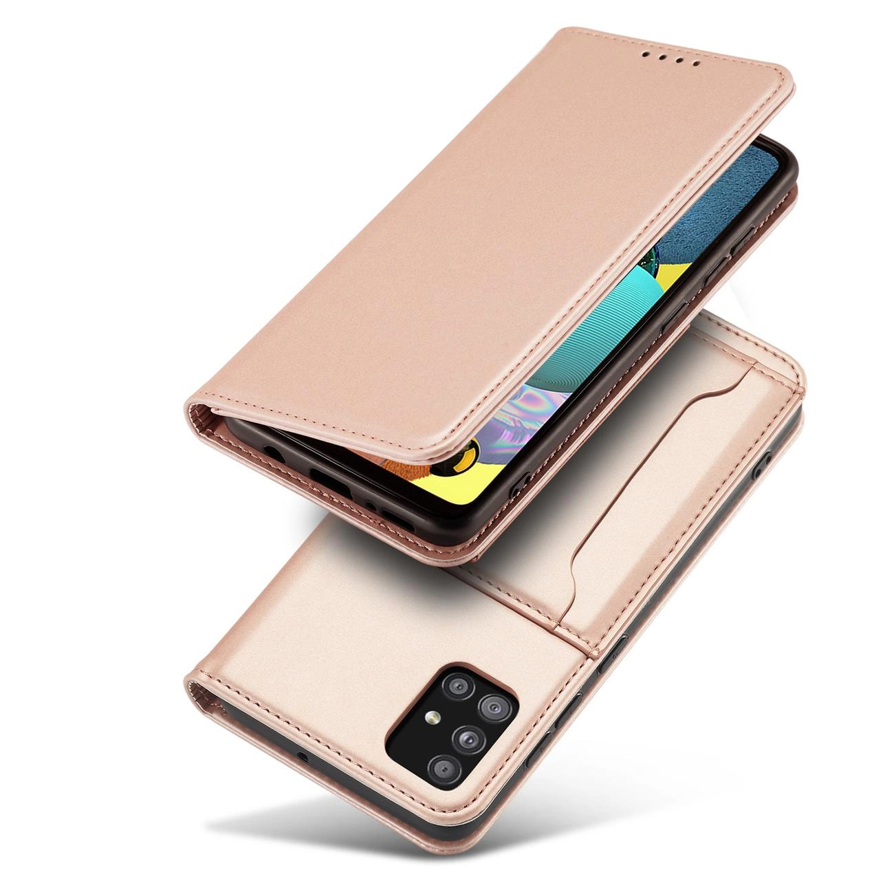 Magnetinis kortelių dėklas Xiaomi Redmi Note 11 Pro piniginė kortelių laikiklis rožinė - Image 2
