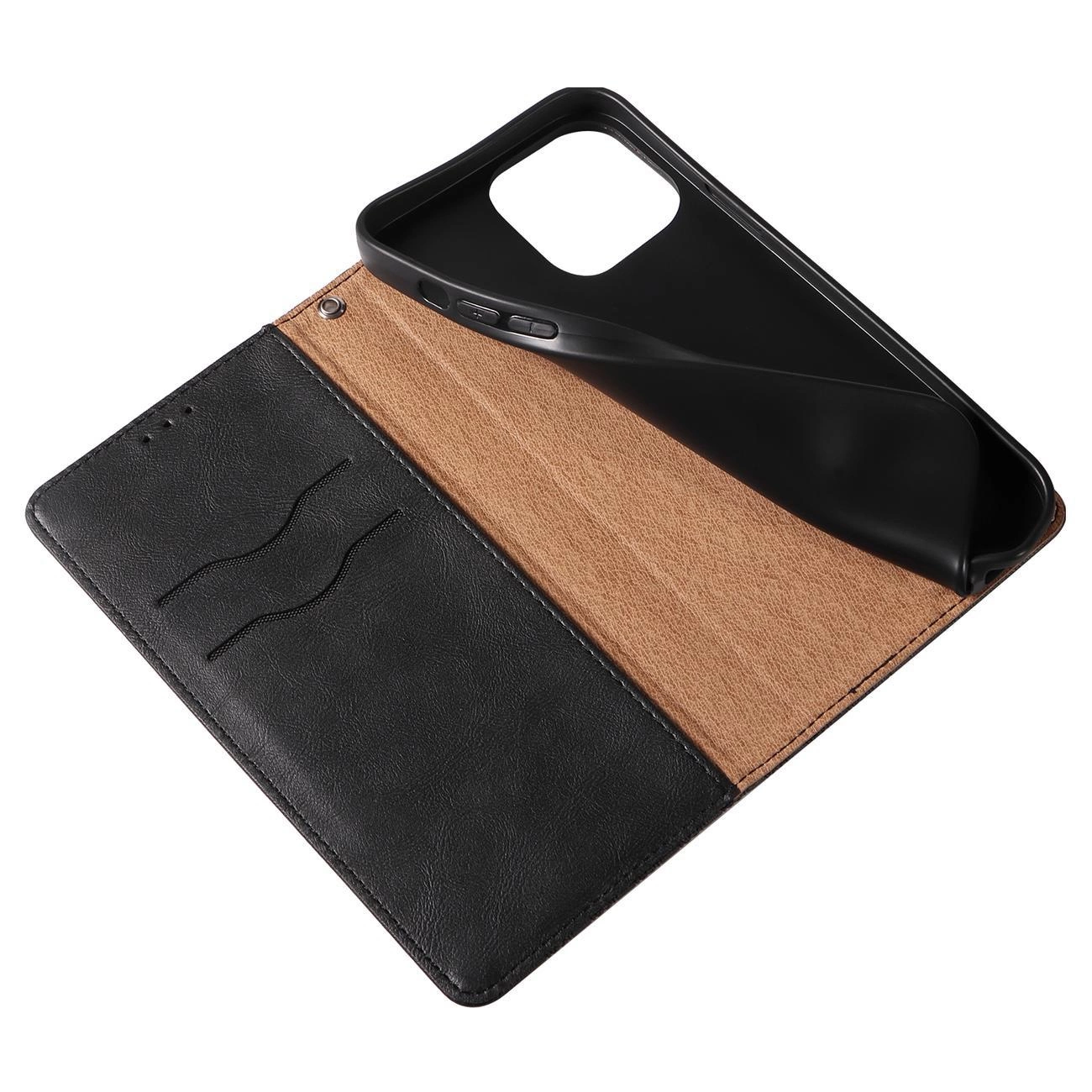 Magnetinis dirželio dėklas iPhone 12 Pro Max piniginė + mini pakabukas juoda - Image 12