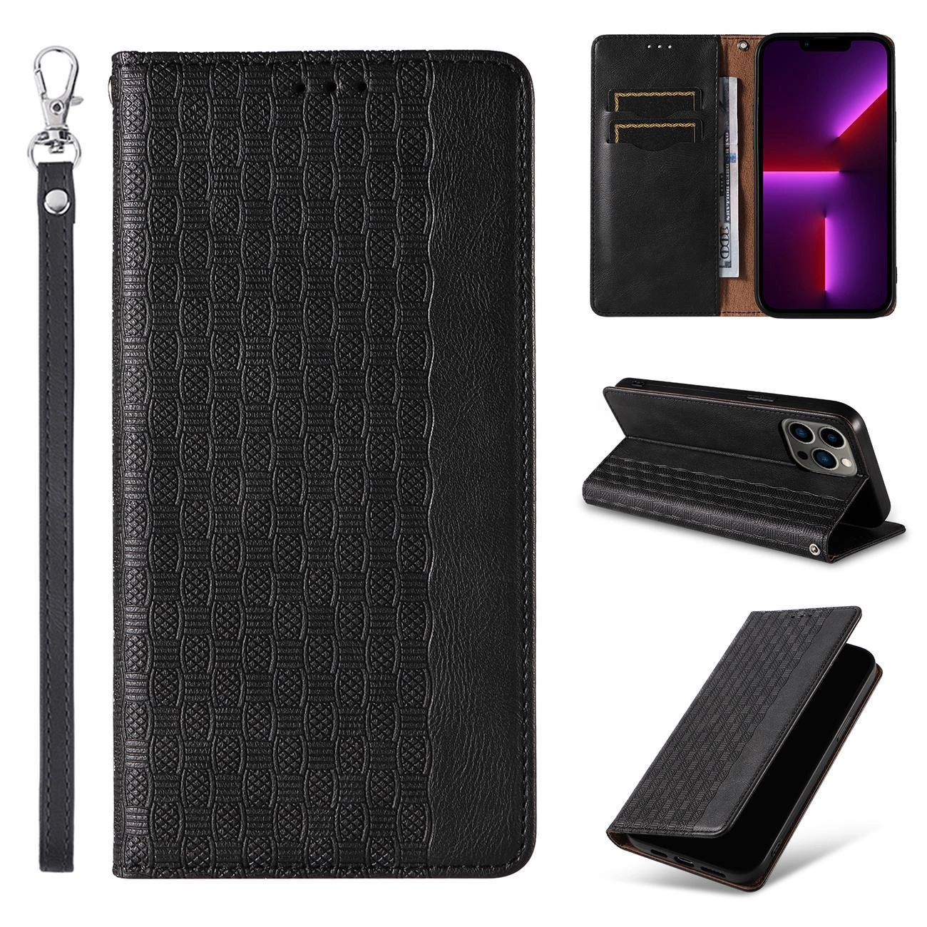 Magnetinis dirželio dėklas iPhone 12 Pro Max piniginė + mini pakabukas juoda - Image 3