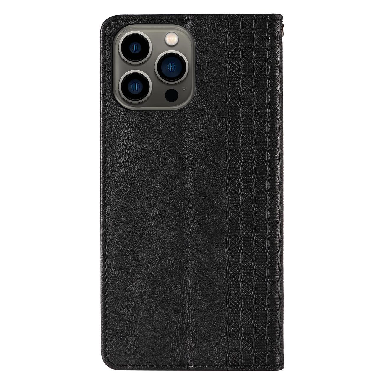 Magnetinis dirželio dėklas iPhone 12 Pro Max piniginė + mini pakabukas juoda - Image 6