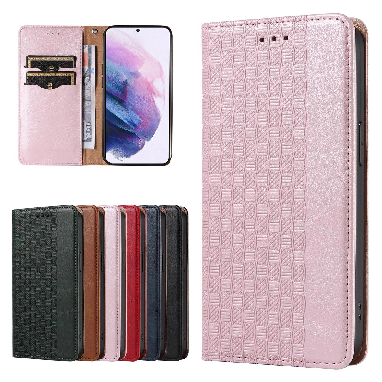 Magnetinis dirželio dėklas Samsung Galaxy S22 + (S22 Plus) piniginė + mini pakabukas rožinė - Image 2
