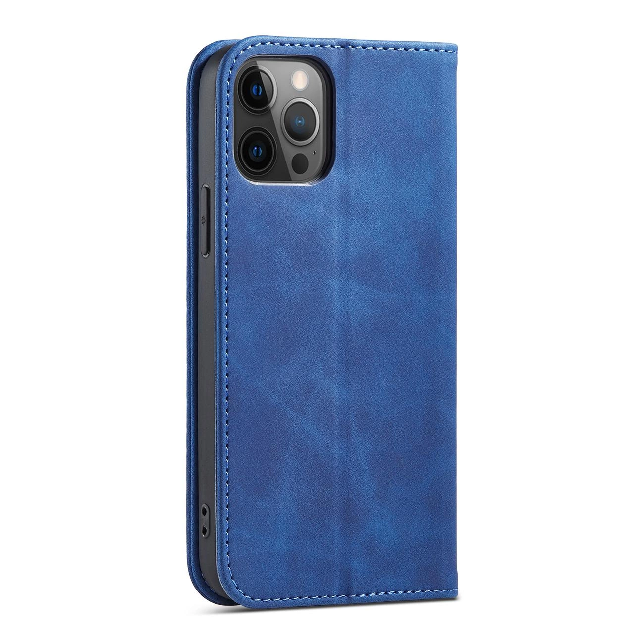Magnetinis elegantiškas dėklas iPhone 12 Pro Max piniginė kortelių laikiklis mėlyna - Image 7
