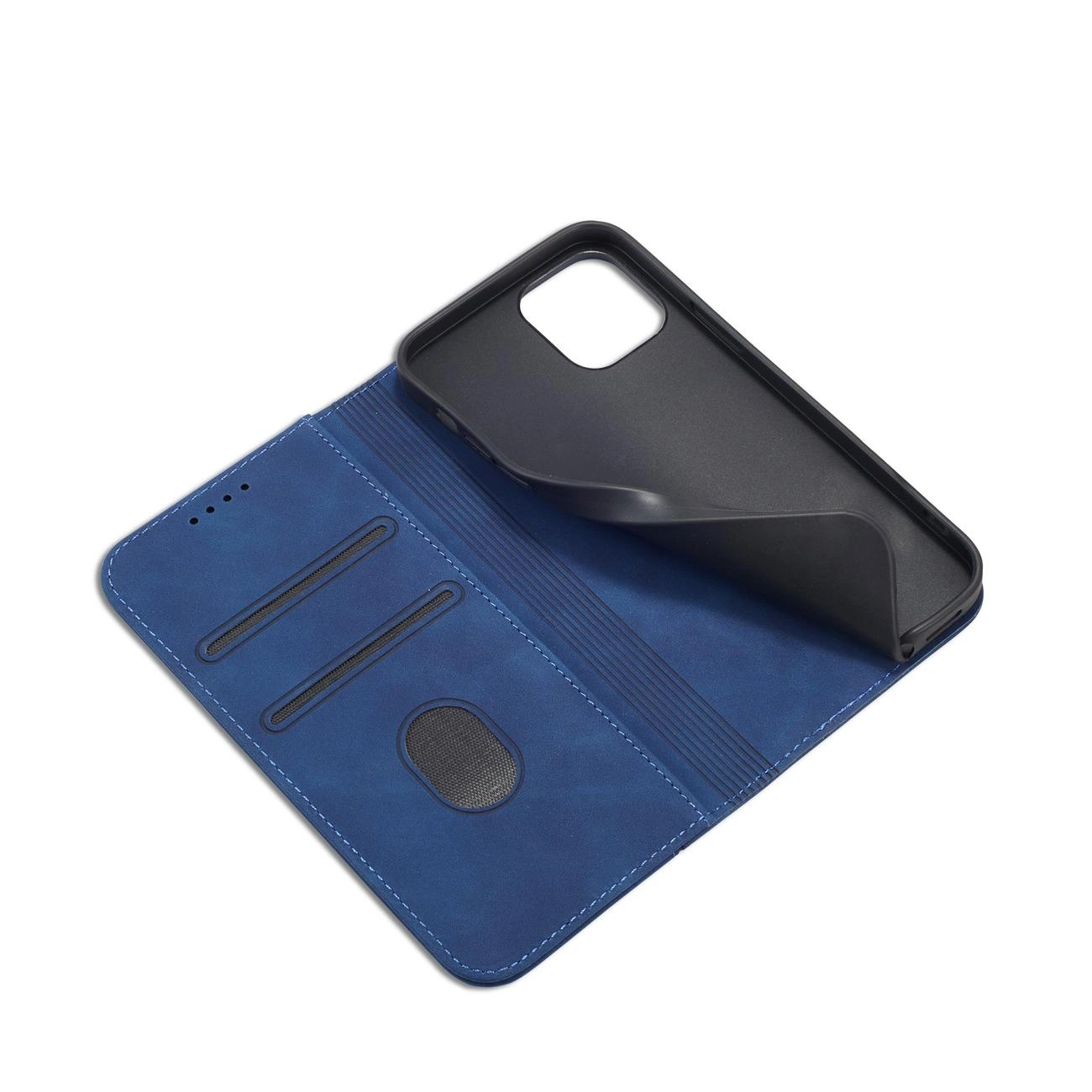 Magnetinis elegantiškas dėklas iPhone 12 Pro Max piniginė kortelių laikiklis mėlyna - Image 9