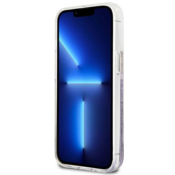 Guess GUHCP13LLFLSU iPhone 13 Pro / 13 6,1" violetinis hardcase Flower Liquid Glitter - Image 5