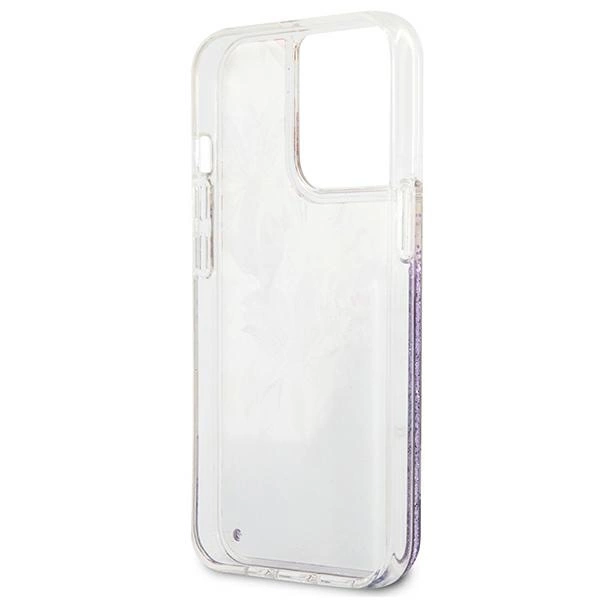 Guess GUHCP13LLFLSU iPhone 13 Pro / 13 6,1" violetinis hardcase Flower Liquid Glitter - Image 7