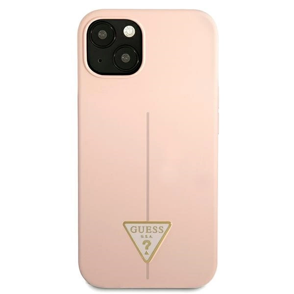 Guess GUHCP13SSLTGP iPhone 13 mini 5,4" rožinis hardcase Silicone Triangle - Image 3