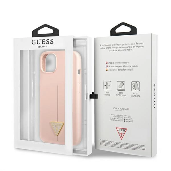 Guess GUHCP13SSLTGP iPhone 13 mini 5,4" rožinis hardcase Silicone Triangle - Image 8
