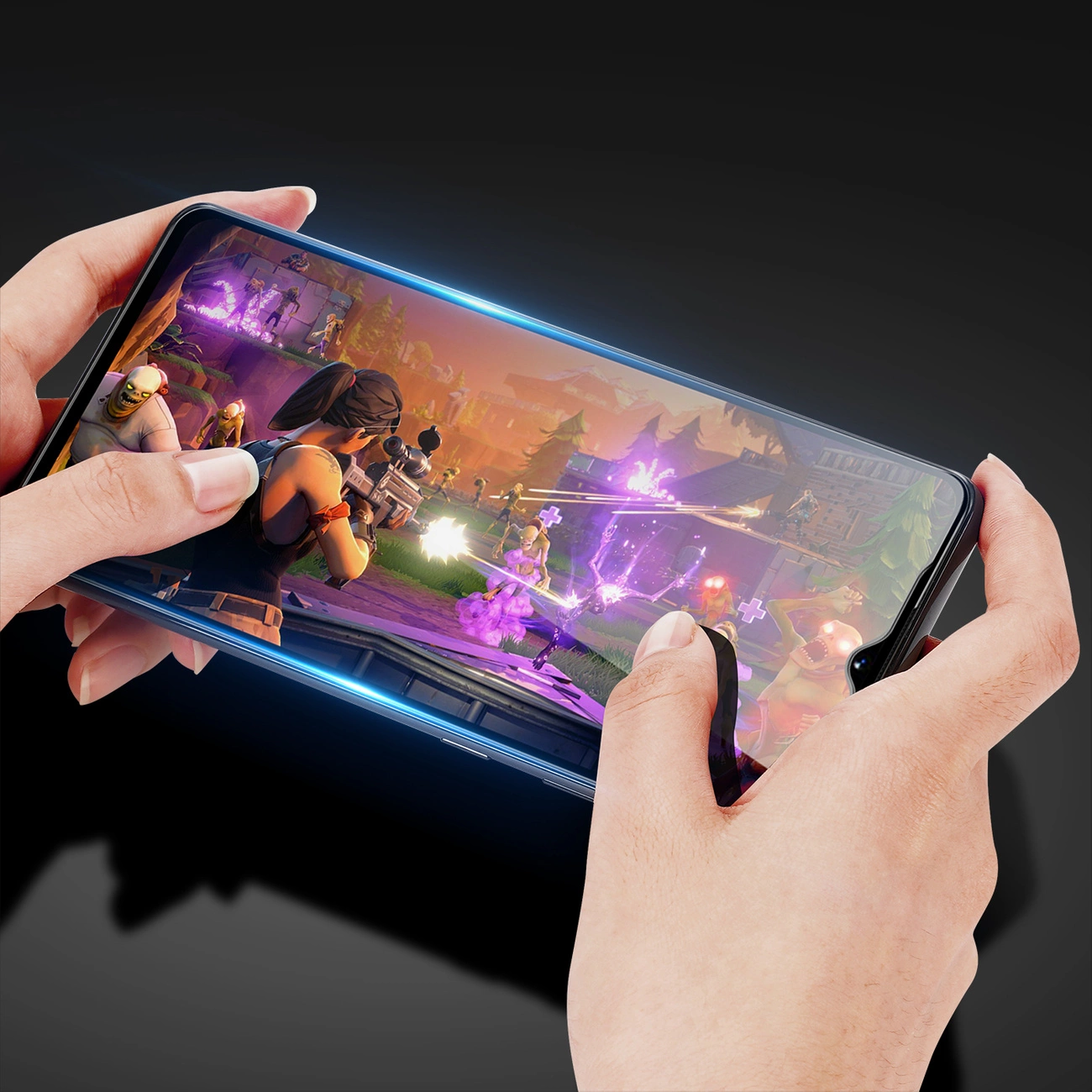 Dux Ducis 9D grūdintas stiklas 9H visam ekranui su Realme Narzo 50A rėmeliu juodas (draugiškas dėklui) - Image 3