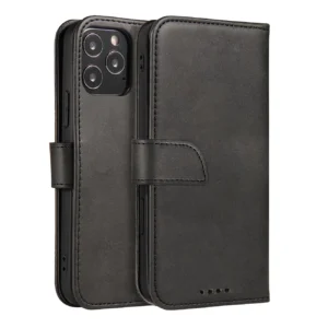 Magnet Case elegant case case cover with a flap and stand function for Motorola Moto E32 black