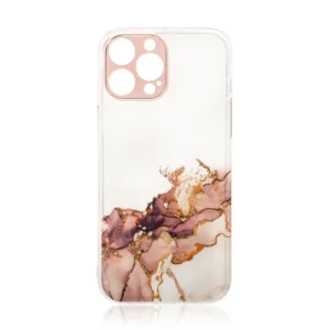 Marble Case for iPhone 13 Pro Max Gel Cover Marble Brown