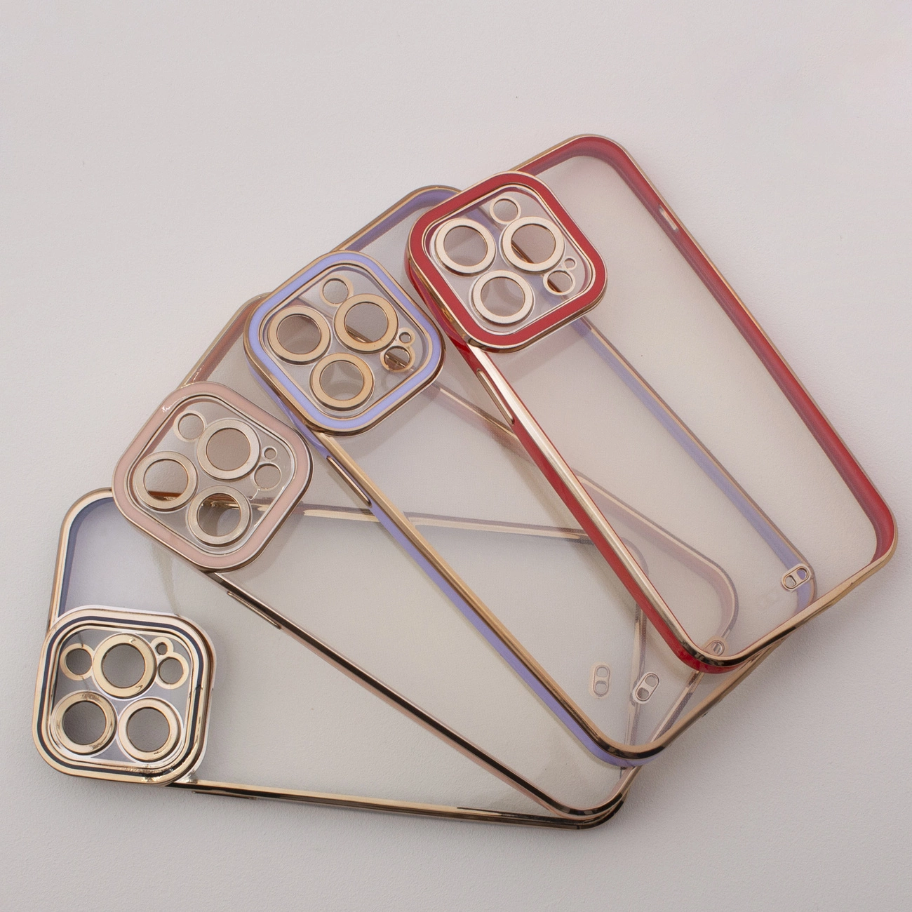 Fashion dėklas Samsung Galaxy A13 5G gelio dėklas violetinis su auksiniu rėmeliu - Image 7