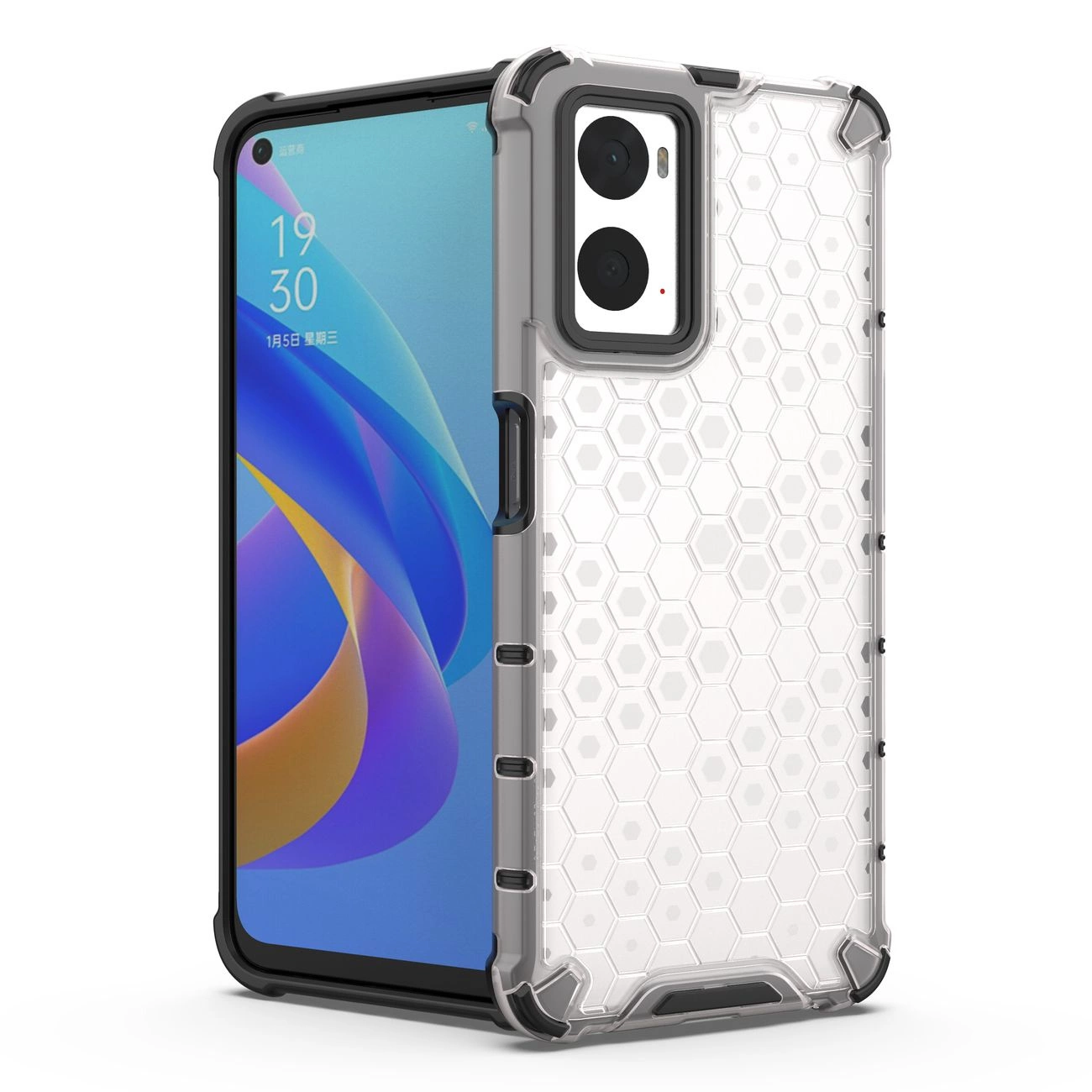 Honeycomb dėklas apsauginis su gelio rėmeliu Oppo A76 / Oppo A36 / Real - Image 2