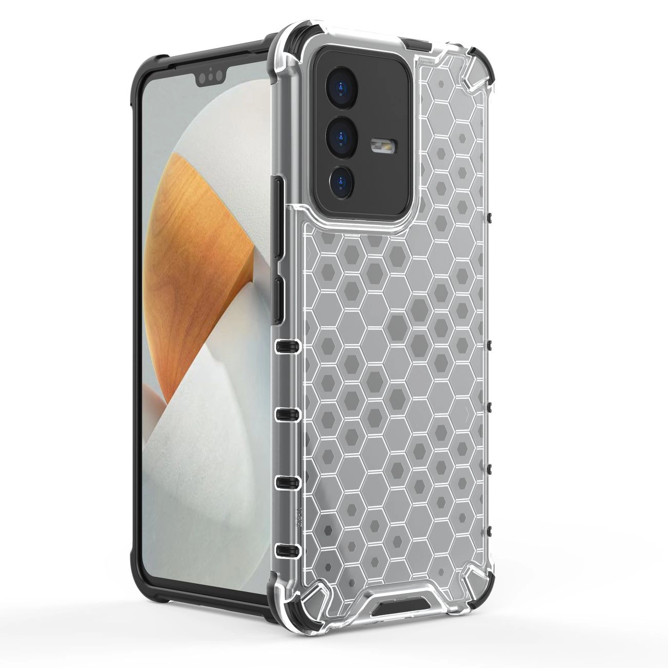 Honeycomb dėklas su šarvuotu dangteliu ir gelio rėmeliu Vivo V23 5G, juodas - Image 10