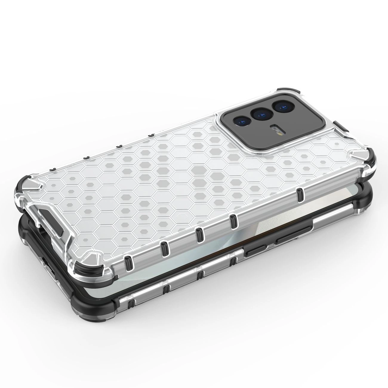 Honeycomb dėklas su šarvuotu dangteliu ir gelio rėmeliu Vivo V23 5G, juodas - Image 11