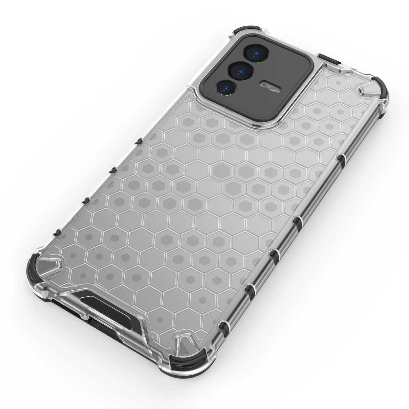 Honeycomb dėklas su šarvuotu dangteliu ir gelio rėmeliu Vivo V23 5G, juodas - Image 17