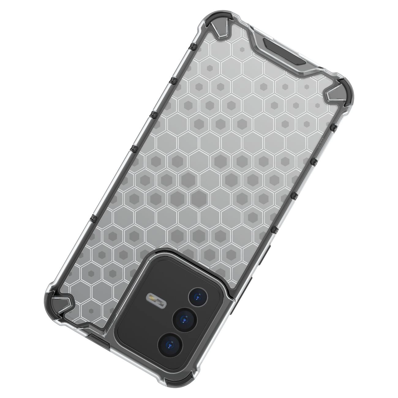 Honeycomb dėklas su šarvuotu dangteliu ir gelio rėmeliu Vivo V23 5G, juodas - Image 18