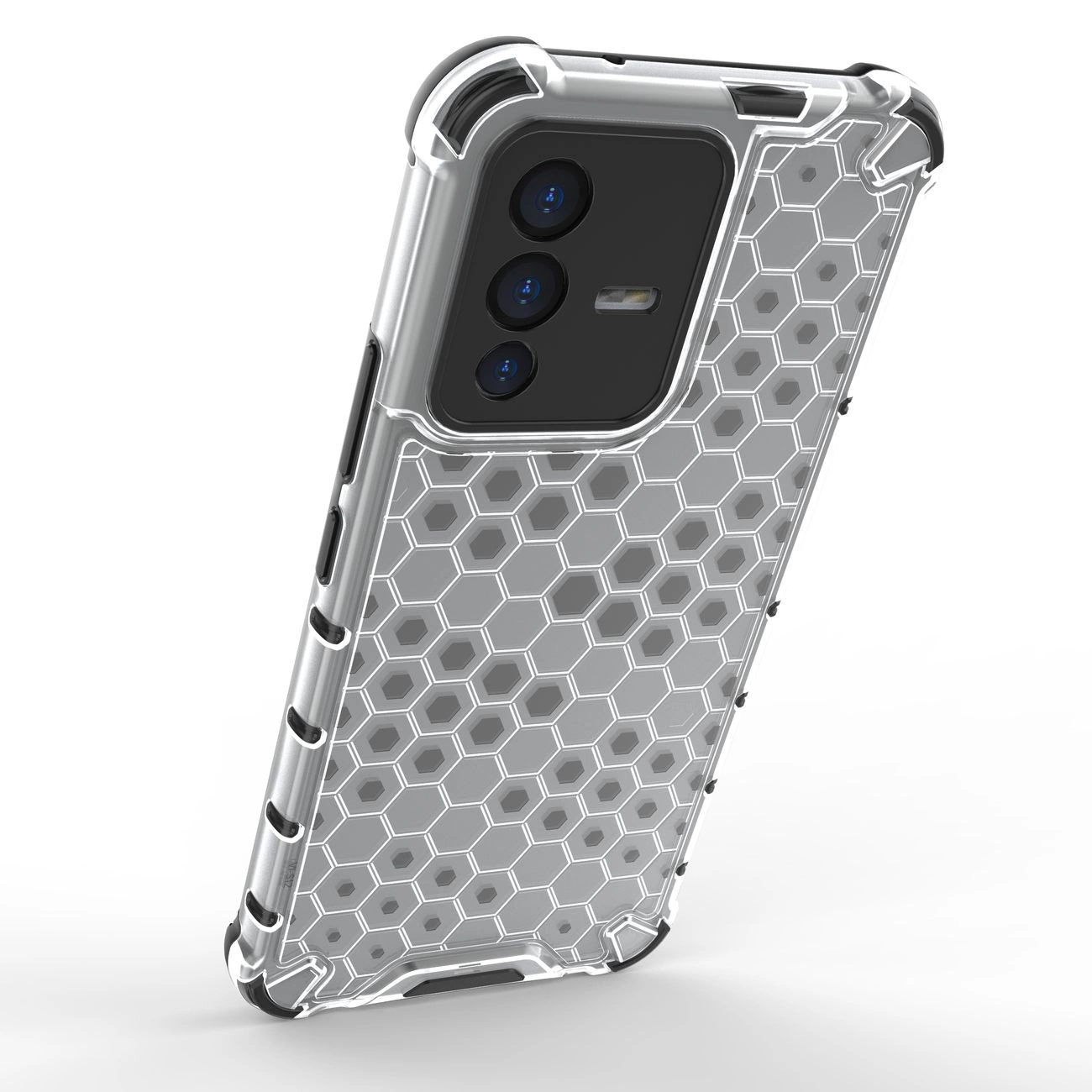Honeycomb dėklas su šarvuotu dangteliu ir gelio rėmeliu Vivo V23 5G, juodas - Image 4
