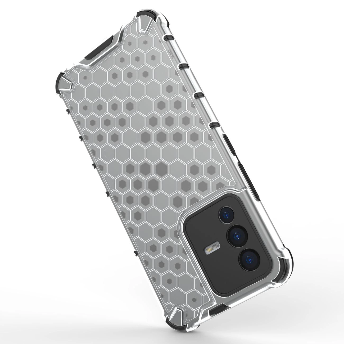Honeycomb dėklas su šarvuotu dangteliu ir gelio rėmeliu Vivo V23 5G, juodas - Image 5