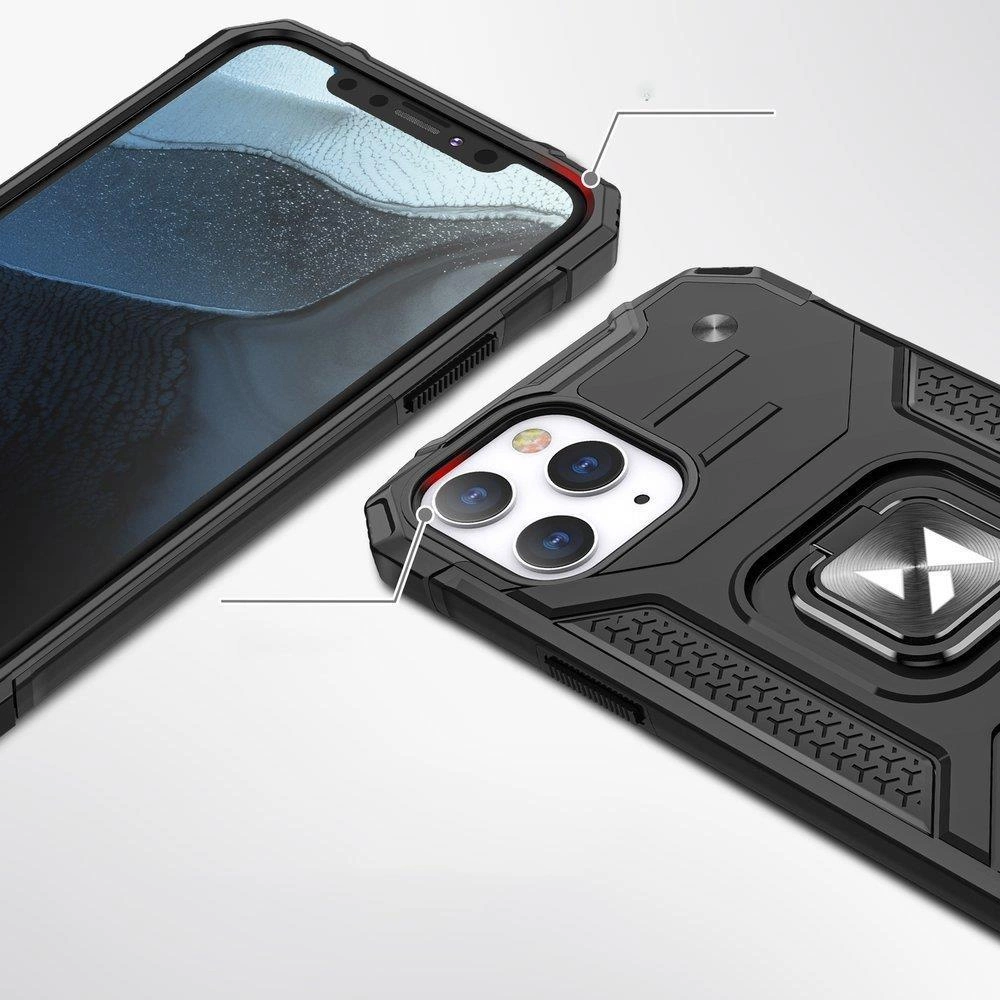 Wozinsky Ring Armor dėklas iPhone 14 Pro Max, šarvuotas, su magnetiniu laikikliu ir auksiniu žiedu - Image 2