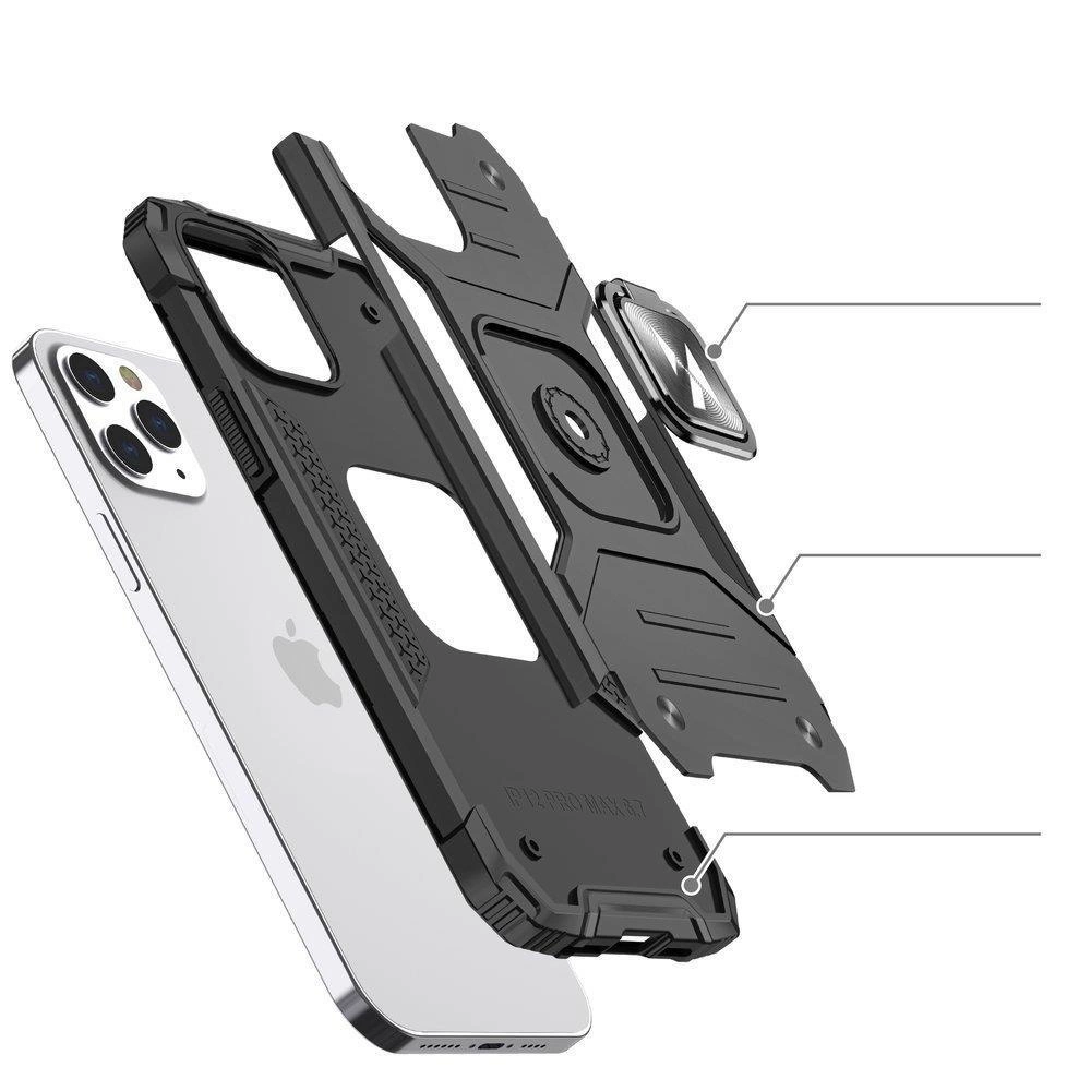 Wozinsky Ring Armor dėklas iPhone 14 Pro Max, šarvuotas, su magnetiniu laikikliu ir auksiniu žiedu - Image 3
