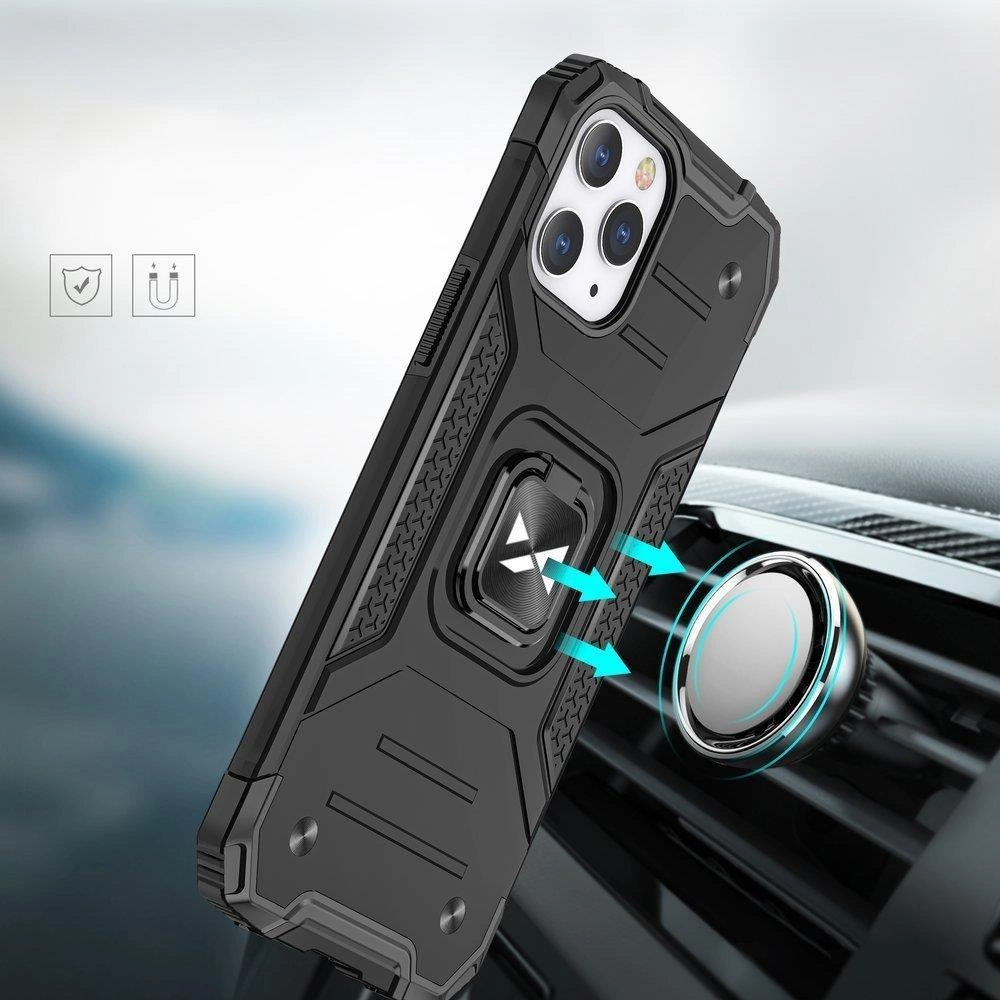 Wozinsky Ring Armor dėklas iPhone 14 Pro Max, šarvuotas, su magnetiniu laikikliu ir auksiniu žiedu - Image 6