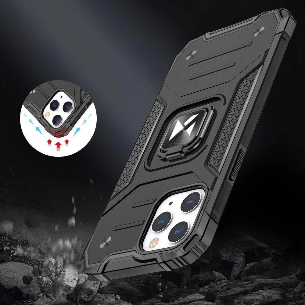 Wozinsky Ring Armor dėklas iPhone 14 Pro Max, šarvuotas, su magnetiniu laikikliu ir auksiniu žiedu - Image 7