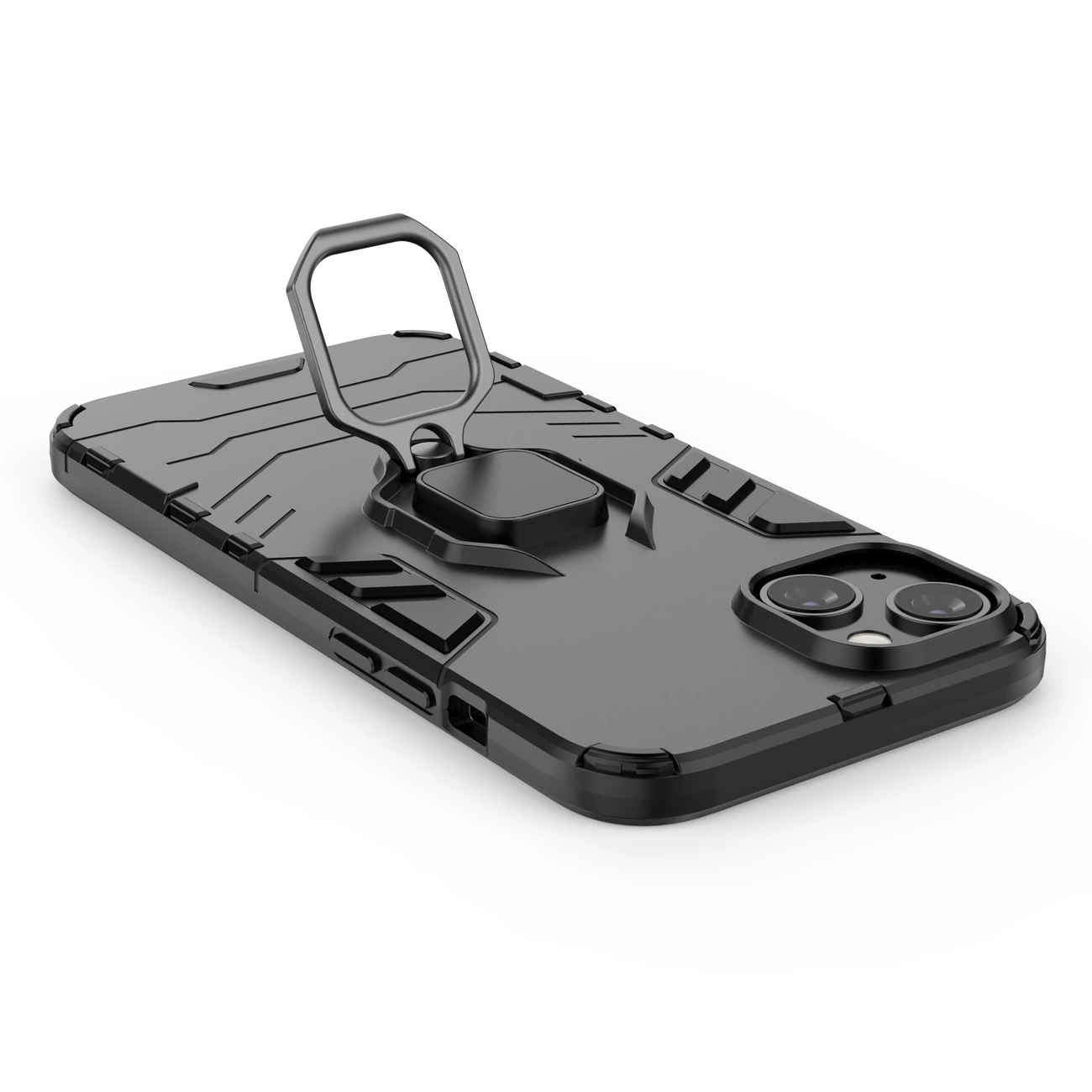 Ring Armor dėklas iPhone 14 Pro, šarvuotas, su magnetiniu laikikliu ir juodu žiedu - Image 11
