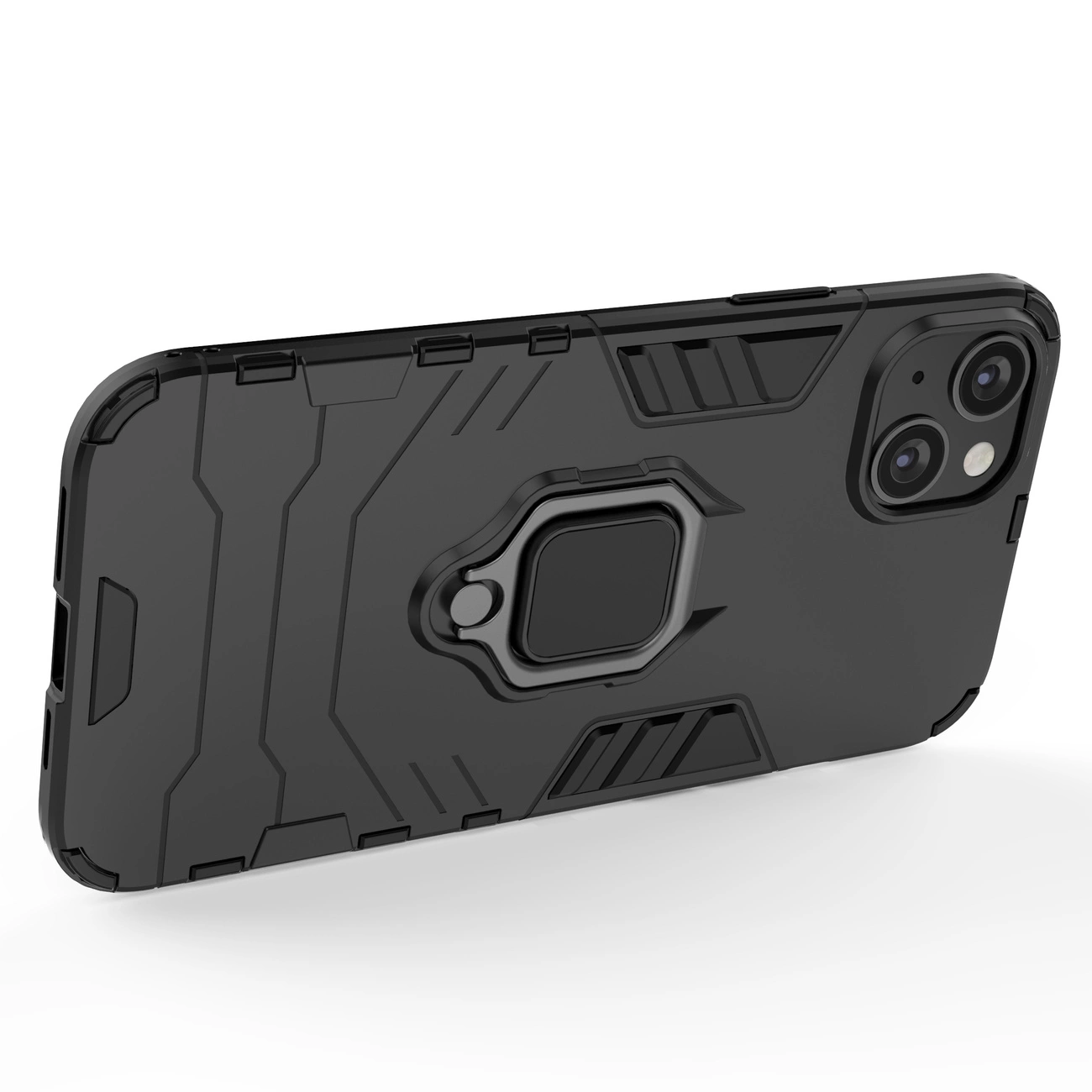 Ring Armor dėklas iPhone 14 Pro, šarvuotas, su magnetiniu laikikliu ir juodu žiedu - Image 13