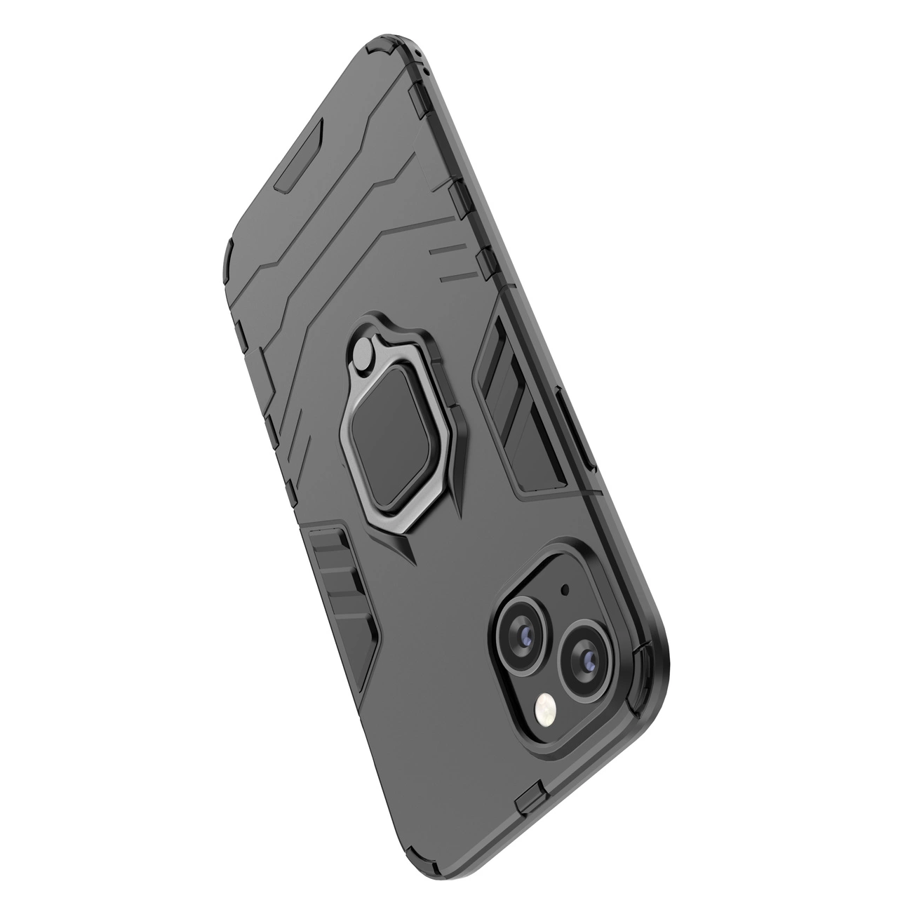Ring Armor dėklas iPhone 14 Pro, šarvuotas, su magnetiniu laikikliu ir juodu žiedu - Image 14