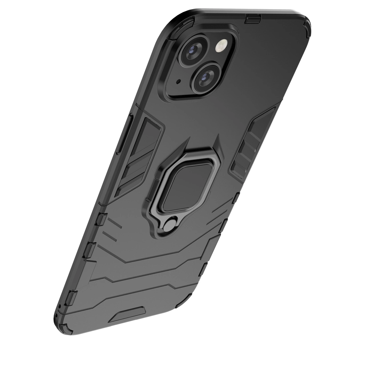 Ring Armor dėklas iPhone 14 Pro, šarvuotas, su magnetiniu laikikliu ir juodu žiedu - Image 15