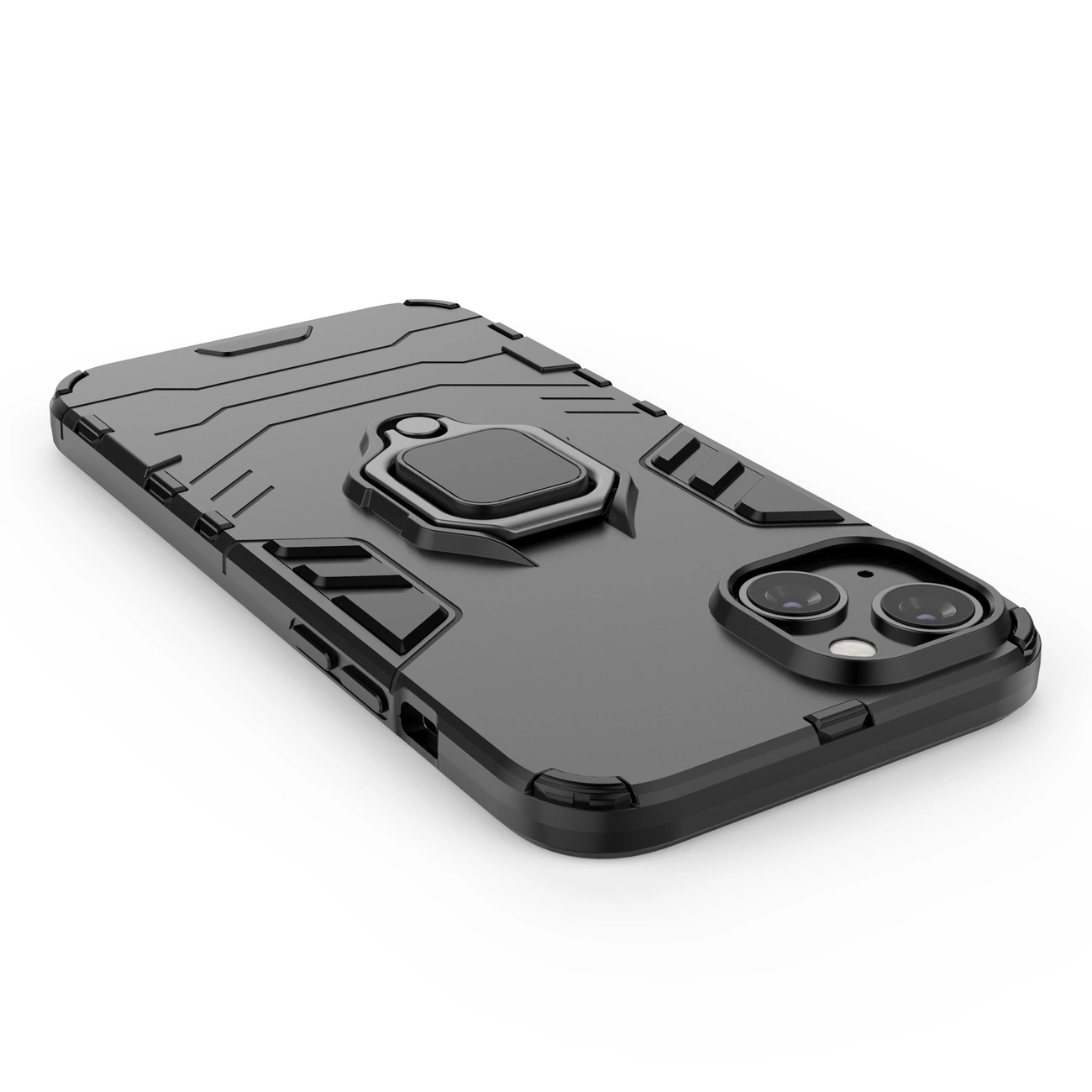 Ring Armor dėklas iPhone 14 Pro, šarvuotas, su magnetiniu laikikliu ir juodu žiedu - Image 17
