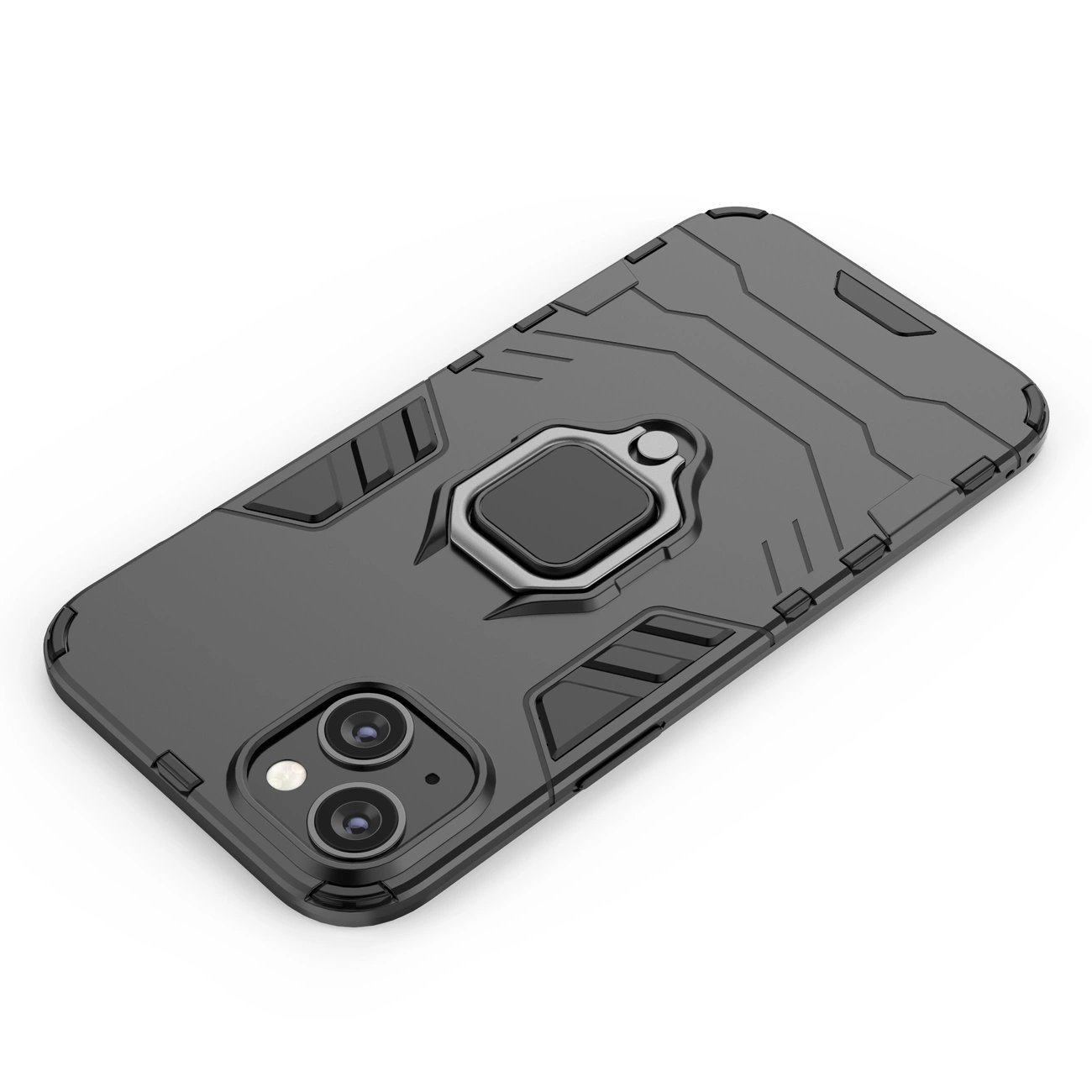 Ring Armor dėklas iPhone 14 Pro, šarvuotas, su magnetiniu laikikliu ir juodu žiedu - Image 18