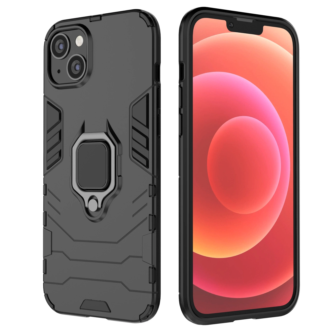 Ring Armor dėklas iPhone 14 Pro, šarvuotas, su magnetiniu laikikliu ir juodu žiedu - Image 19