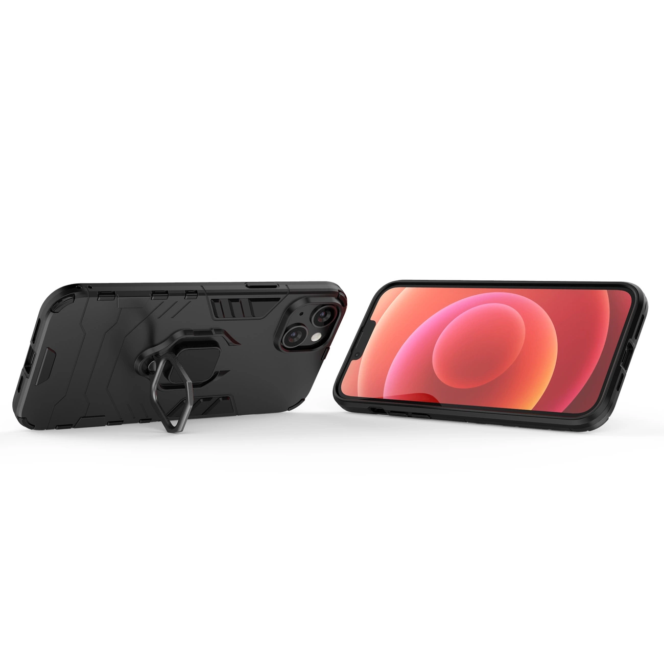 Ring Armor dėklas iPhone 14 Pro, šarvuotas, su magnetiniu laikikliu ir juodu žiedu - Image 7