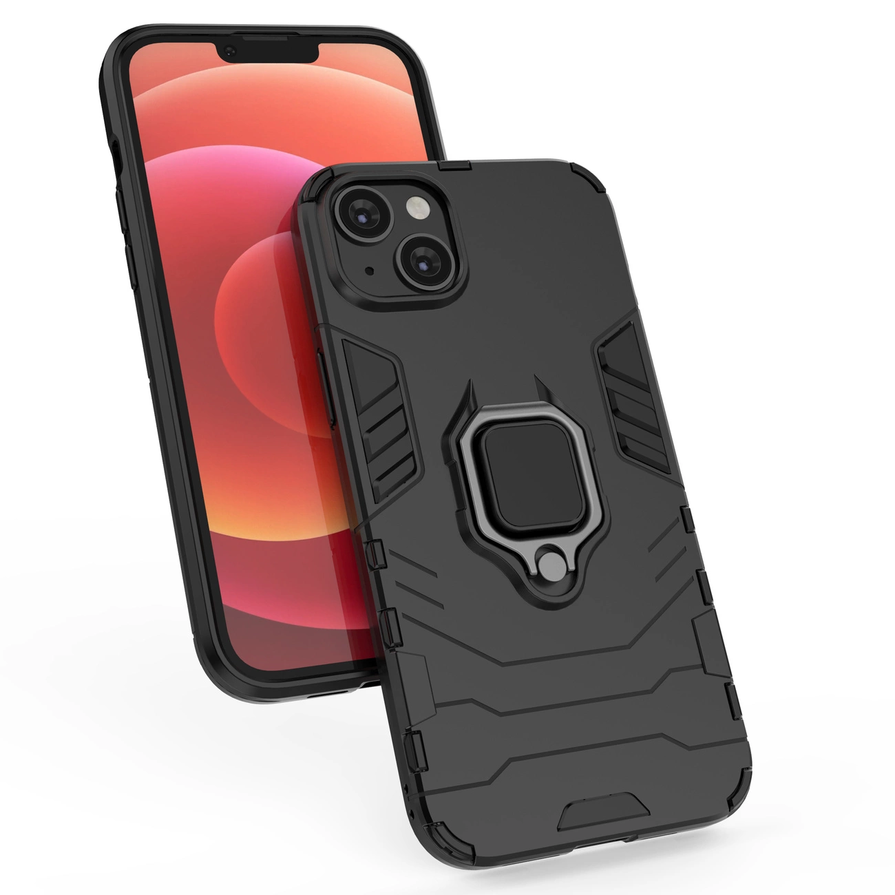 Ring Armor dėklas iPhone 14 Pro, šarvuotas, su magnetiniu laikikliu ir juodu žiedu - Image 9