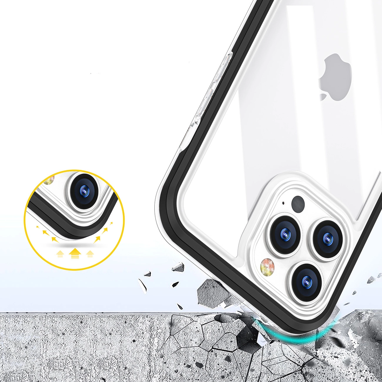 Clear 3in1 dėklas iPhone 14 Plus, silikoninis, su rėmeliu, raudonas - Image 4
