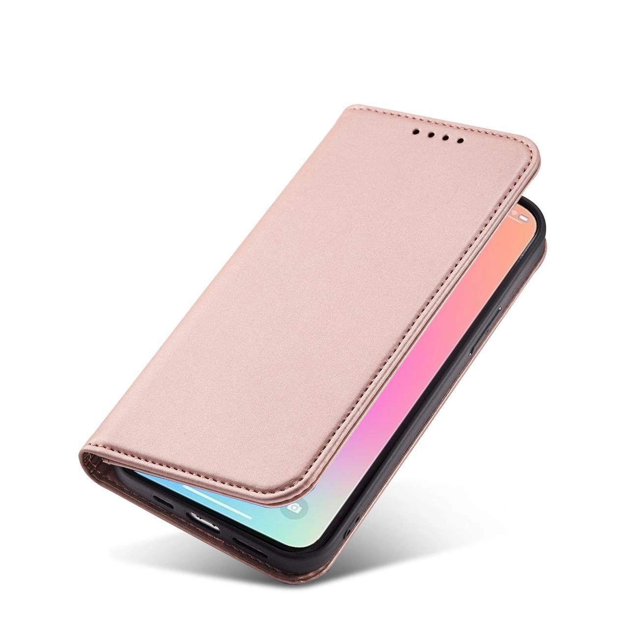 Magnet Card dėklas iPhone 14 Plus, atverčiamas, su kortelių laikikliu ir stovo funkcija, rožinis - Image 12