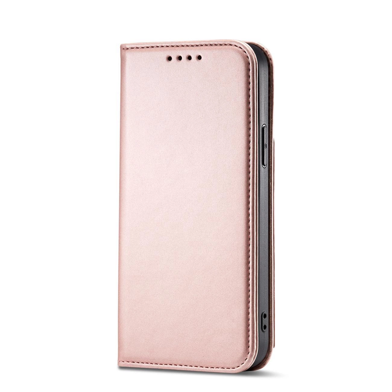 Magnet Card dėklas iPhone 14 Plus, atverčiamas, su kortelių laikikliu ir stovo funkcija, rožinis - Image 4