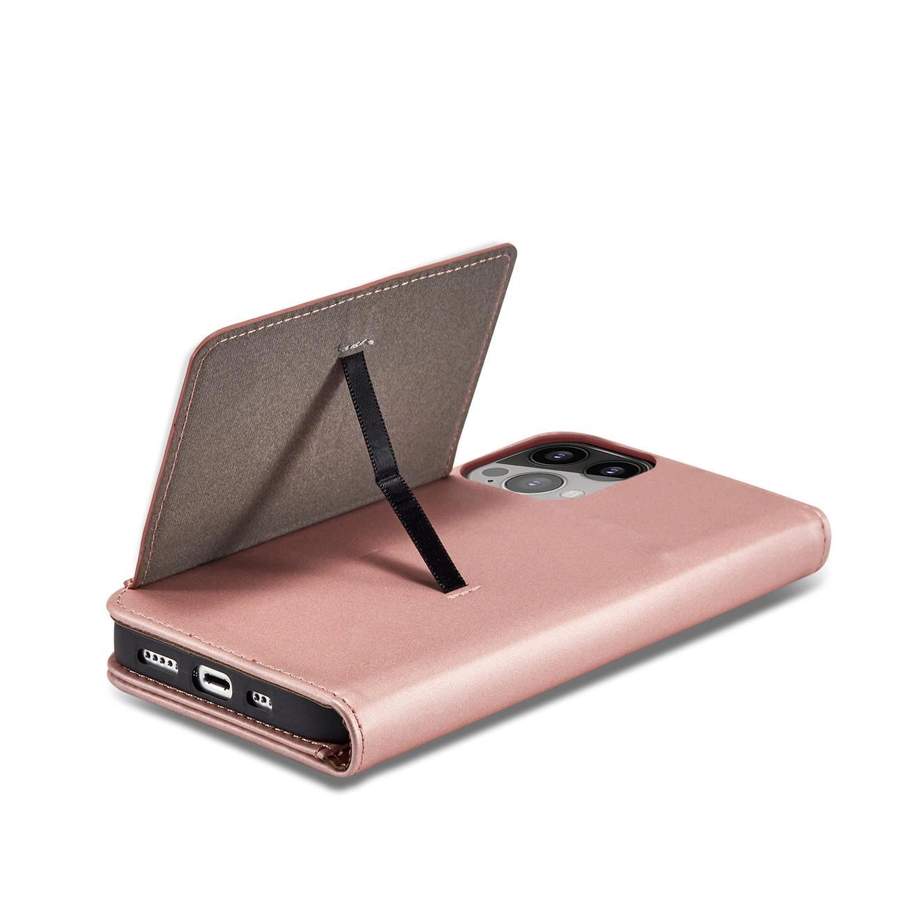 Magnet Card dėklas iPhone 14 Plus, atverčiamas, su kortelių laikikliu ir stovo funkcija, rožinis - Image 7