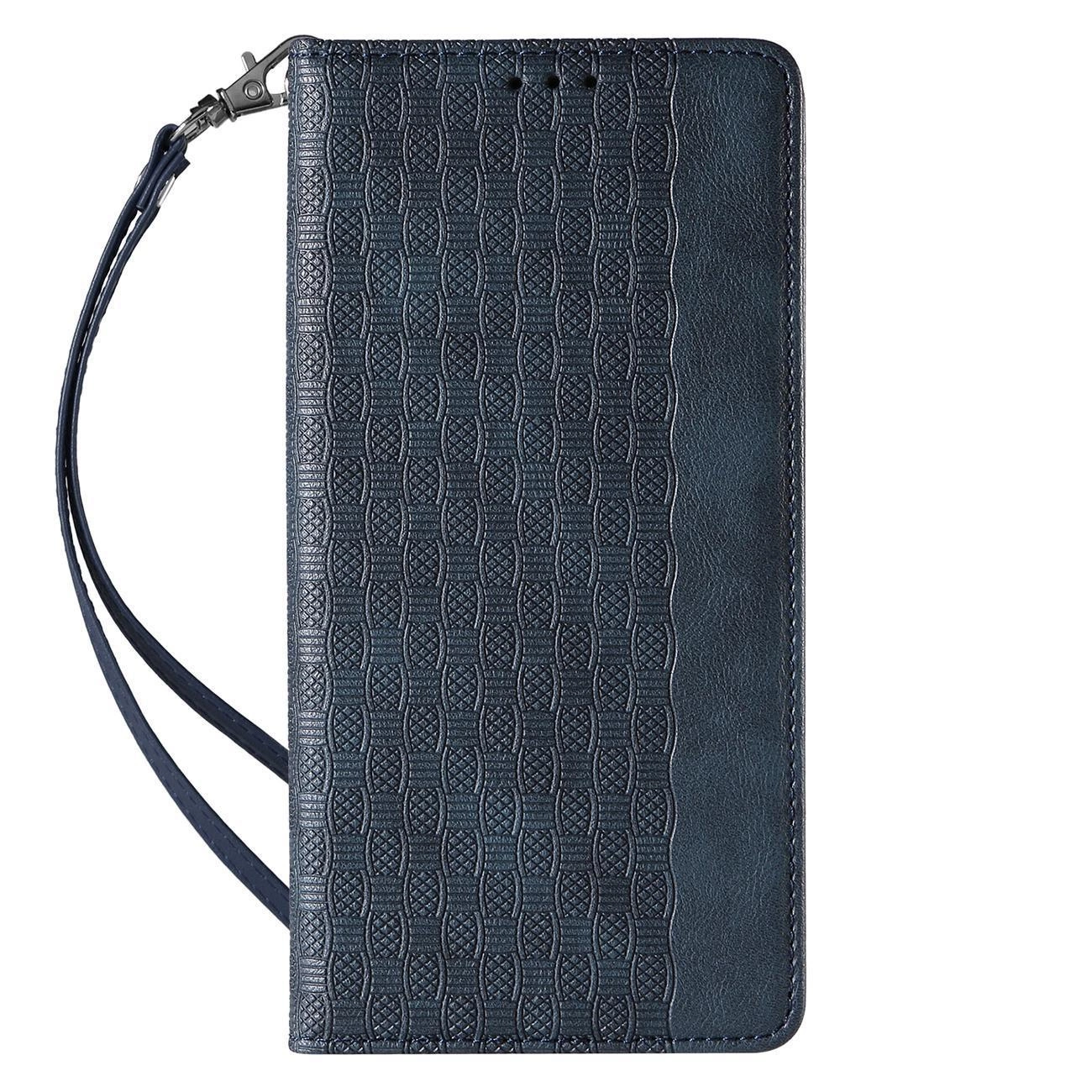 Magnet Strap Case dėklas iPhone 14 knygutė su mini dirželiu ir stovu mėlynas - Image 4