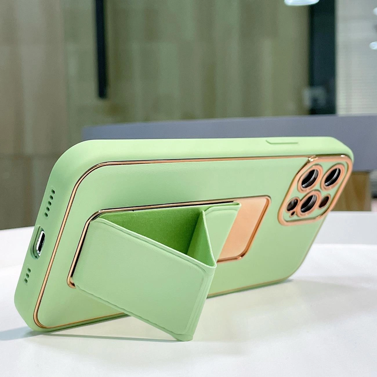New Kickstand Case dėklas iPhone 13 Pro Max su stovu mėlynas - Image 17