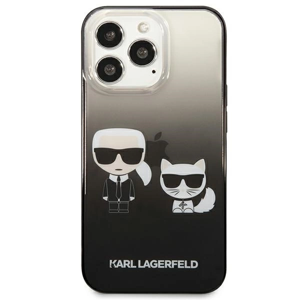 Karl Lagerfeld KLHCP13LTGKCK iPhone 13 Pro / 13 6.1" kietas dėklas juodas Gradient Ikonik Karl & Choupette - Image 3