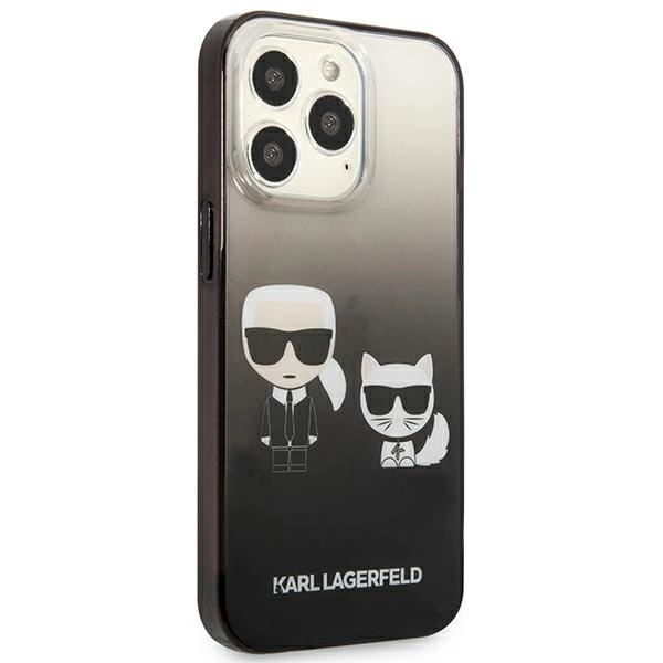 Karl Lagerfeld KLHCP13LTGKCK iPhone 13 Pro / 13 6.1" kietas dėklas juodas Gradient Ikonik Karl & Choupette - Image 4