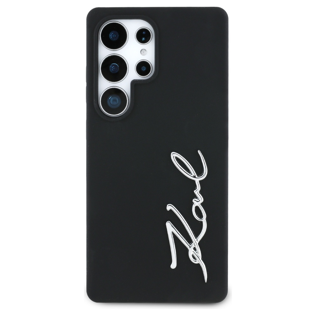 Dėklas Karl Lagerfeld Silicone Metal Signature Logo Samsung Galaxy S25 Ultra juodas