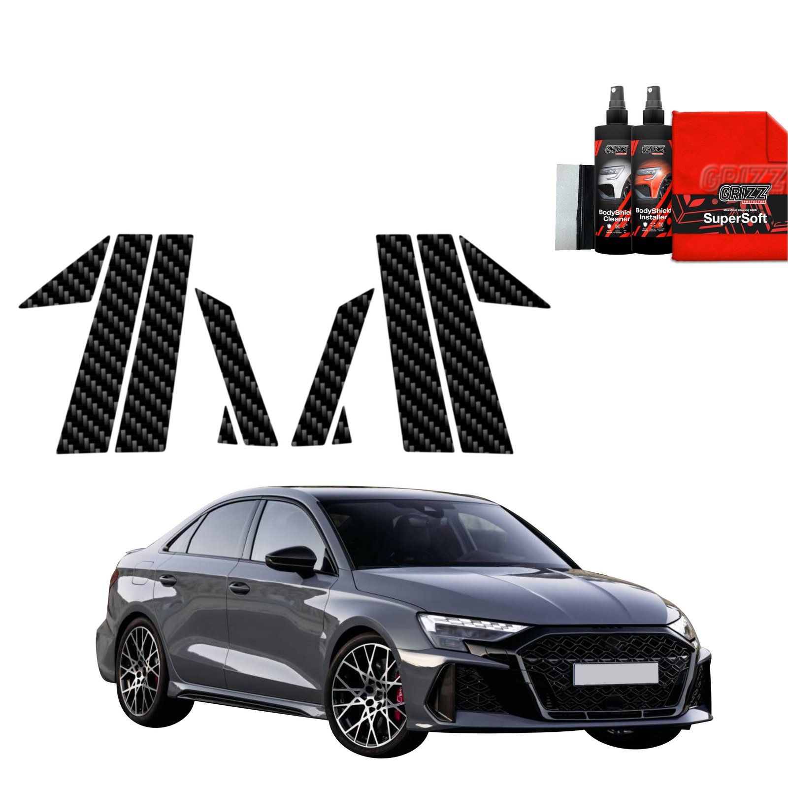 10in1 Carbon film for pillars for Audi RS3 (2025)