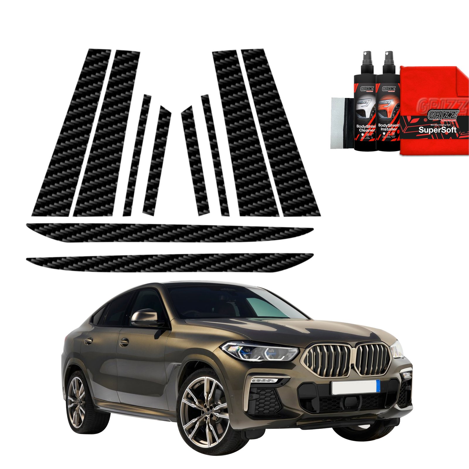 10in1 Carbon film for pillars for BMW X6M (2019-2023)