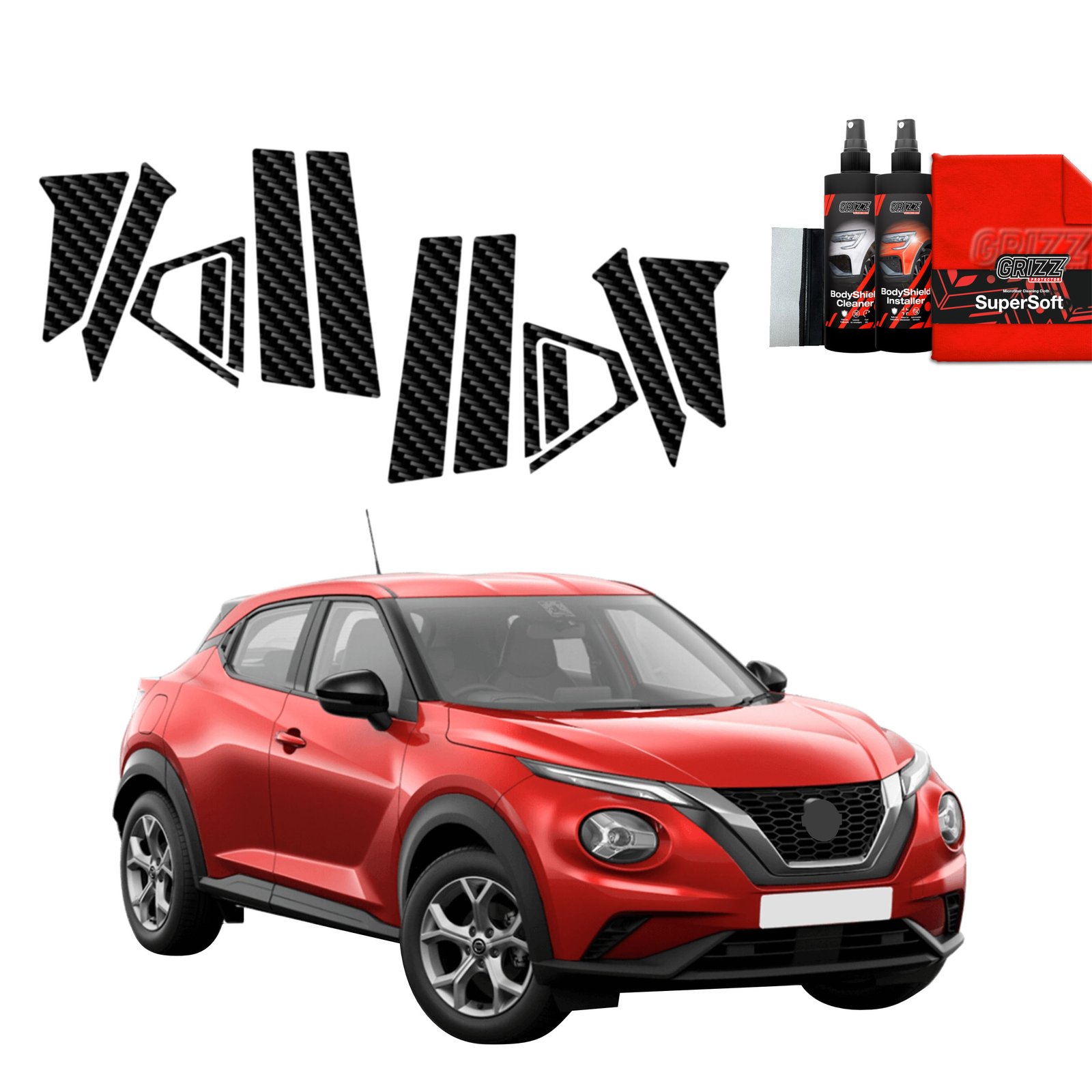 10in1 Carbon film for pillars for Nissan Juke Facelift (2024-2025)